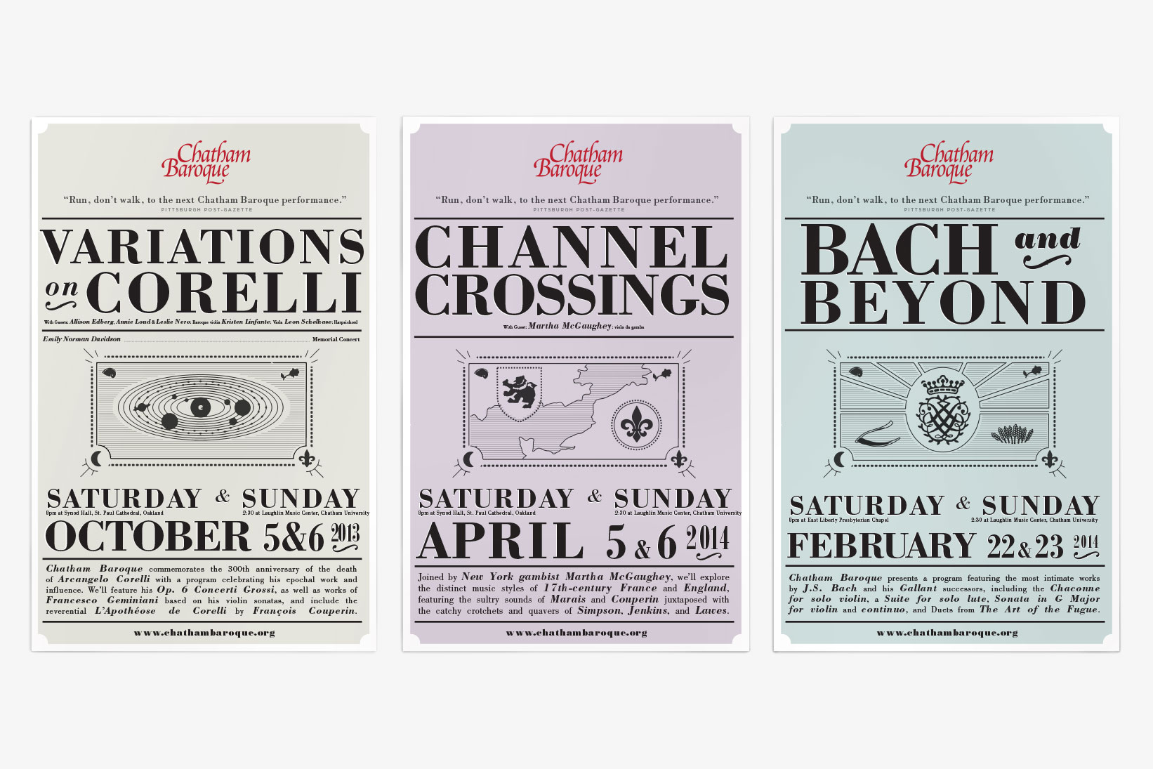 Chatham Baroque 2012–2013 season posters