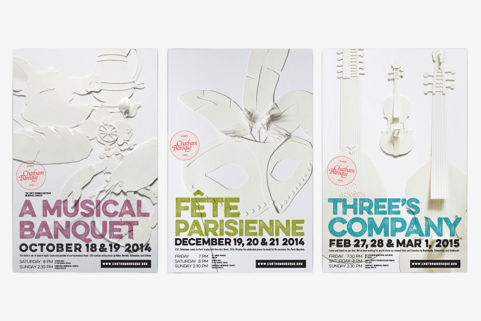 Chatham Baroque 2014–2015 season posters