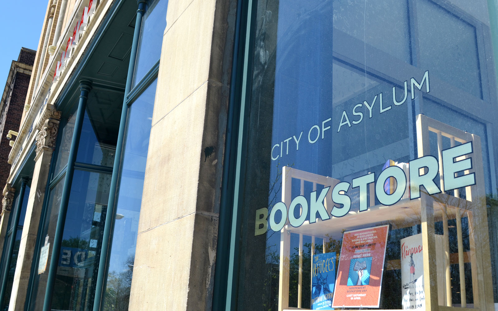 City of Asylum Bookstore window sign